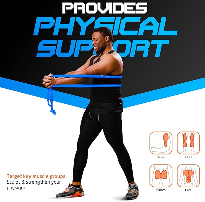 Resistance Bands - 16 Feet Long - 88 lbs Resistance - Strength Training Bands - Elastic Workout Bands - Wrestling Resistance Bands - Fitness & Home Workout Equipment - Resistance Training