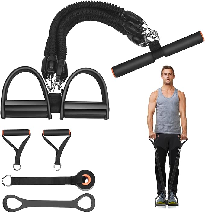 Pedal Resistance Band, Exercise Bands with Handles, Elastic Sit Up Pull Rope, Workout Equipment for Physical Therapy, Home Fitness, Strength Training