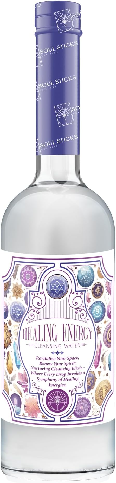 SOUL STICKS Cleansing Water 7.5 oz. Bottle for Rituals, Clearing Negative Energy and Purifying Home Spiritual Florida Water Area Deodorizer (Healing Energy)