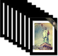 100% Solid Wood 5x7 Picture Frame Set of 8, Black Frame Display Photo 4x6 with Mat or 5 x 7 without Mat, 5 by 7 HQ Matte Black Frame for Wall - 8 Pack/Black/5"x7"