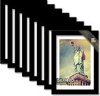 100% Solid Wood 5x7 Picture Frame Set of 8, Black Frame Display Photo 4x6 with Mat or 5 x 7 without Mat, 5 by 7 HQ Matte Black Frame for Wall - 8 Pack/Black/5"x7"