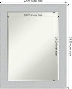 Amanti Art White Wall Mirror 28x22 Shiplap White Rectangle Bathroom Mirror for Wall Decor Living Room, Medium Cottage Wood Frame, Hangs Horizonally and Vertically, Bathroom Decor, Beveled Edge