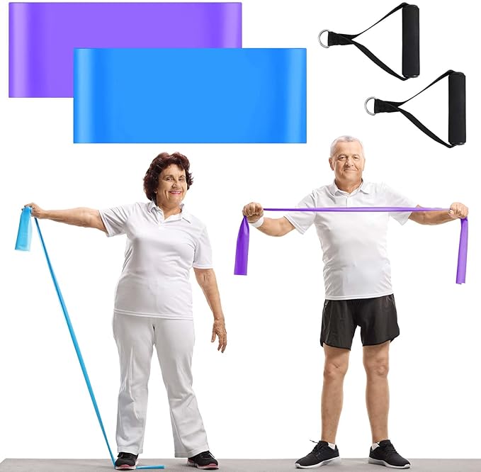 2 Pcs Resistance Band with Handles Chair Exercise Equipment for Seniors Physical Therapy Band Gifts for Elderly Women Rehab, Physical, Grandma, Grandpa