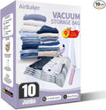 Vacuum Storage Bags for moving, Vacuum Seal Bags for Memory Foam, Latex, Clothing & Bedding, Space Saver Bags for Organization and Storage(10 Jumbo)