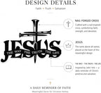 EDCIJB Jesus Cross Metal Wall Decor Christian Wall Art for Home Religious Cross Decoration Living Room Bedroom Prayer Room The Way The Truth The Life Christ Inspired Christian Gift for Family Friends