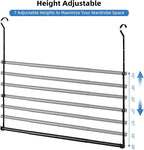 Adjustable Closet Rods for Hanging Clothes 2 Pack Heavy Duty Closet Extender Hanging Rod Double Hanging Closet Bar Space-Saving Closet Lower Extender for Clothing Organizer