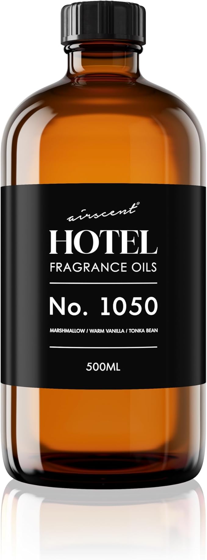 AirScent Warm Vanilla Hotel Diffuser Oil No. 1050 - Marshmallow Vanilla Tonka Bean - Premium Fragrance Oil for Ultrasonic and Waterless Diffusers and Crafting - 500 mL, 16.9 fl oz Glass Bottle