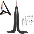LOYALHEARTDY Aerial Silks Starter Kit, 11 Yards Equipment Set for Aerial Yoga, Durable Aerial Yoga Hammock Aerial Swing for Aerial Acrobatic, Aerial Dance & All Levels (L:10m W:2.6m)