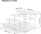 Acrylic Display Riser Stand Shelf Clear 4 Tier Cupcake Stand Perfume Display Holder Figures Desktop Decoration and Organizer Showcase Toys Retail Display Rack Candy Dessert Buffet 4 Steps Collection (2 PACKS)