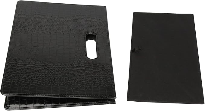 HofferRuffer Magazine Basket Holder, Foldable Magazine Rack, Document File Holder Organizer, File Folder, Newspaper Storage Bin Organizer for Home or Office (Black Croco)