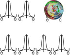 Vivinin 6 Pack Plate Stands for Display, Holder for 4 Inch Pictures, Metal Frame Stand and Artwork Display