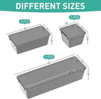 WOWBOX 9 Pack Clear Drawer Organizer Set, Acrylic Drawer Storage Trays, Storage Bins for Makeup, Cosmetics, Jewelries, Utensils, Gadgets, Office, Black