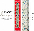 SURI Mezuzah for Door – 6 Inch Terrazzo Turquoise Concrete Mezuzah Case with Printed Scroll, Self-Stick Jewish Entry Design, Fits a 5 Inch Scroll, Gift Box Included