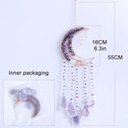 Crystal Dream Catcher with Moon Suncatcher, Boho Bedroom Decor for Women Girls, Handmade Hanging Wall Decor Gift Decor for Bedroom Living Room Garden