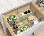 8pcs DIY Plastic Drawer Organizer Adjustable Drawer Dividers for Home Tidy Closet, Socks, Underwear, office school supplies, kitchen utensil tools (Clear Green)