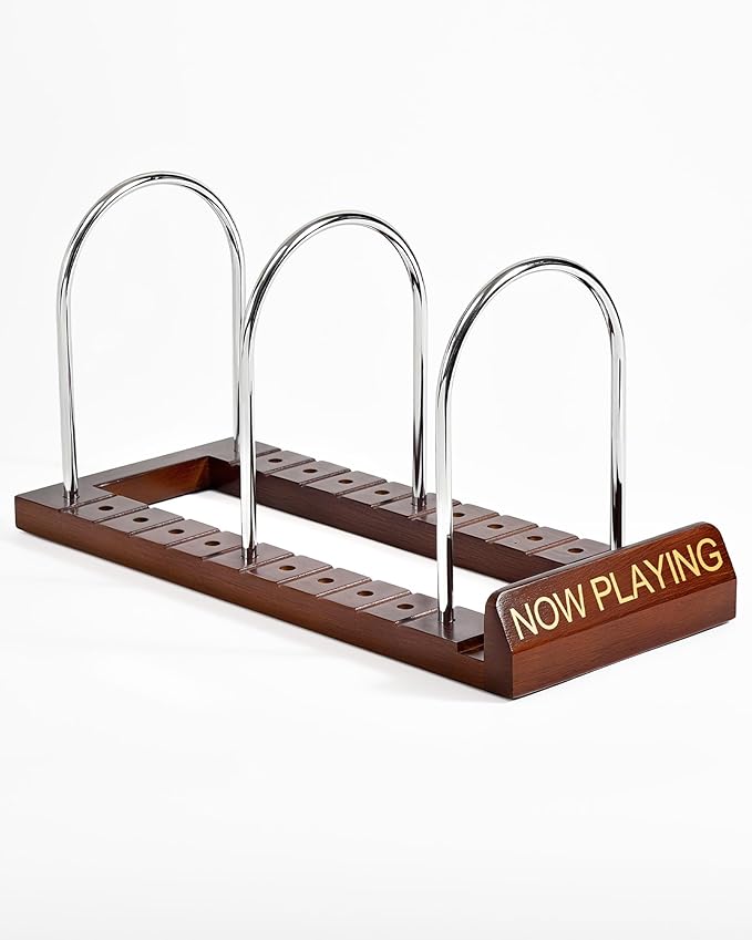 Vinyl Record Storage, 50 LPs Now Playing Record Holder, Wood Vinyl Album Storage Rack for LP Records/Magazines/Music Lovers