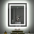LOAAO 28"X32" LED Bathroom Mirror with Lights, Anti-Fog, Dimmable, Backlit + Front Lit, Lighted Bathroom Vanity Mirror for Wall, Memory Function, Tempered Glass, ETL Listed