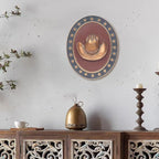 Vintage Wall Sculpture Antique Decoration Pediment Hallway Art Statue for Living Room Office Bedroom Gallery,Handmade Gift Aesthetic Design Cowboy Scheme (Blue & Bronze Hat)