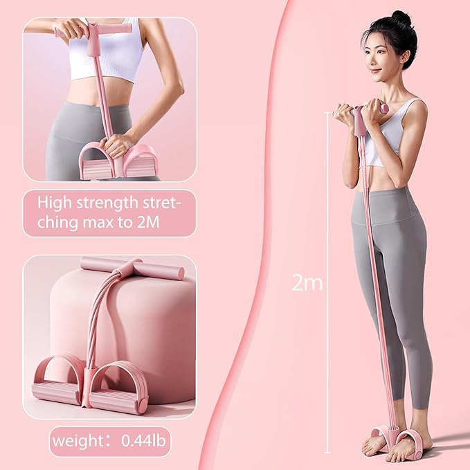 6-Tube Pedal Puller Resistance Rope,Foot Pedal Resistance Band,Yoga Elastic Exercise Bands, for Women Jump Fitness, Abdomen/Arm Weight/Waist/Leg Stretching Slimming Training