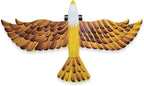 WitnyStore Wooden Bird Mobile 25" Yellow Flying Eagle Hand Made Painted Wood Flapping Wing Birds Hanging Ceiling Decor Wind Chimes Handcrafted Art Animal Decorative Collectibles Décor Gifts Souvenirs