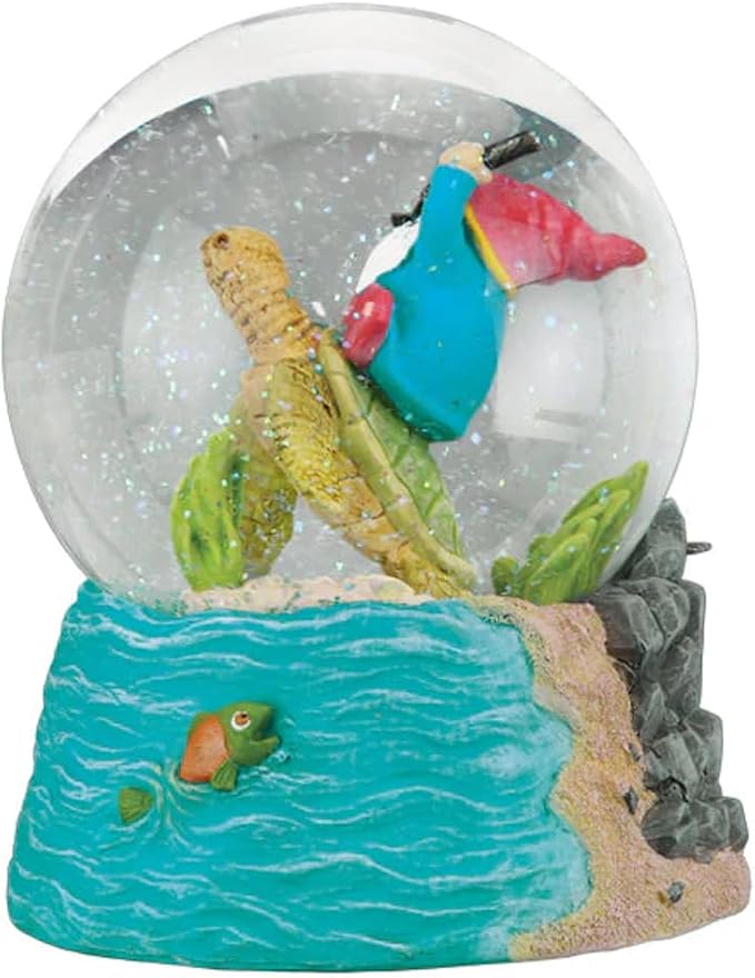 Old World Christmas Summer Coastal Gnome Snow Globe, Musical Holiday Figurine with You are My Sunshine Tune, Seasonal Decoration