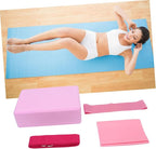 Mipcase 1Set Yoga Tool Kit Stretch Band Latex Pull Towel Resistance Ring Yoga Brick for Home Gym Workouts Pink Lightweight Convenient for Easy Use