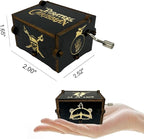 Youtang Pirates of The Caribbean Music Box Hand Crank Musical Box Carved Wooden,Play (Davy Jone's Theme, Black)