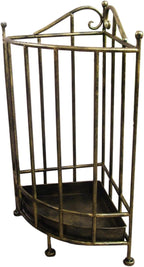 Corner Metal Umbrella Rack, Small Space Sector Umbrella Holder for Walking Sticks Canes Cue, Entryway Decor Umbrella Storage Stand w/Drip Tray (Color : Bronze)