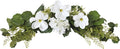 29.5in Artificial Peony Floral Swag, Simulation Mixed Flower Lintel Wall Hanging Faux Floral Swag Wreath with Green Leaves, Wedding Arch Garland for Ceremony Table Centerpiece (Magnolia)