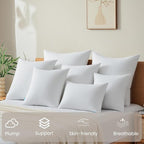 QUIETSEA 22x22 Pillow Inserts, 2 Pack Down Alternative Throw Pillow Inserts, Fluffy Soft Square Decorative Pillows for Bed, Couch and Sofa