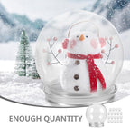BESTOYARD 20Pcs DIY Snow Globe Water DIY Kit - Clear Water Globe Jars, Photo Snow Globes, Fancy Snow Globes with Glitter Flakes