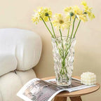 CEMABT 9.5inch 3.4 lb Glass Vases for Flowers Unbreakable Thickened Morden vase for Tables Centerpieces,Colorful,Vintage and Clear Rose Large Flower vases for Bouquet Unique Gifts（Clear）