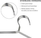 OIKA 40 Pack Stainless Steel Hangers with Grooves - Space Saving Closet Hangers, Heavy Duty Rustproof Metal Clothes Hangers for Tank Tops/Cardigans, Dorm & Outdoor Drying (Silver)