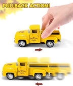 Huray Rayho Sunflower Metal Truck with Artificial Plastic Flower Yellow Vintage Farm Pickup Farmhouse Tabletop Tiered Tray Decor Home Kitchen Mantel Shelf Spring Mini Diecast Truck Decorations