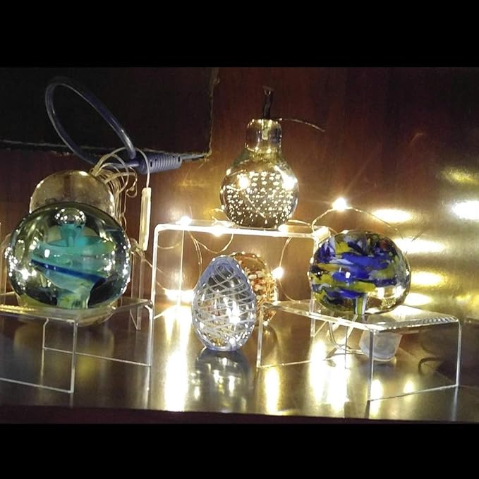 Hedume Set of 9 Clear Acrylic Display Risers for Figures, Buffets, Cupcakes and Jewelry Display Stands
