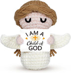 Baptism Gifts for Girl,Boy,Baby - I Am a Child of God Crochet Angel Doll- Religious Christian Gifts for Women,Men,Kids, Confirmation Gift for Teen Girls, First Communion Gift