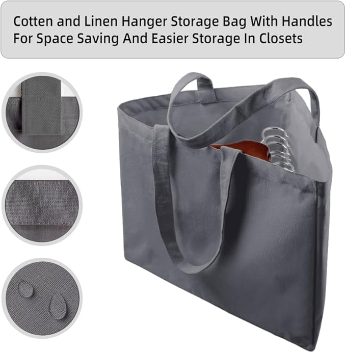Clothes Hanger Organizer Holder for Space Saving, Fresheracc Hanger Triangle Storage Bag with Handles for Closet Tidier Laundry Rooms Wardrobe Drying Rack, Waterproof Container (Triangle Grey)