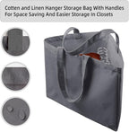 Clothes Hanger Organizer Holder for Space Saving, Fresheracc Hanger Triangle Storage Bag with Handles for Closet Tidier Laundry Rooms Wardrobe Drying Rack, Waterproof Container (Triangle Grey)