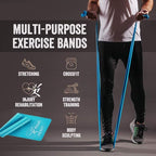 Therapy Flat Resistance Bands Set, Latex Free Flat Elastic Exercise Stretch Bands for Stretching, Flexibility, Pilates, Yoga, Ballet, Gymnastics, Rehab, Workout, Pink, Purple, Blue (3 Pack, 5 FT long)