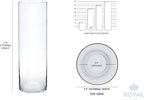 Royal Imports Flower Glass Vase Decorative Centerpiece for Home or Wedding - Cylinder Shape (4" Wide x 12" Tall, Clear)