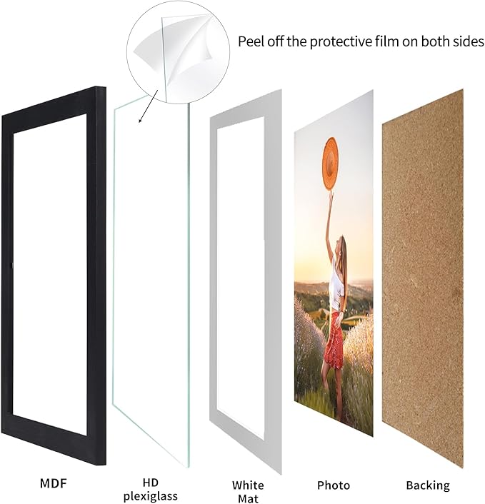 Lyeasw 8.5x11 Picture Frame Black 15 Pack, Display 8.5x11 Certificate with Mat or 11x14 Picture without Mat, Multi Award Diploma Document Frame for Wall or Tabletop