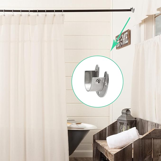 2 Packs Stainless Steel Closet Rod End Supports 1-1/3 Inch Wardrobe Bracket Heavy Duty Closet Pole Sockets Flange Rod Holder, U-Shaped with Screws, Silver