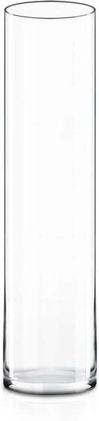 CYS EXCEL Glass Cylinder Vase (H:24" D:5") | Multiple Size Choices Glass Flower Vase Centerpieces | Hurricane Floating Candle Holder Vase