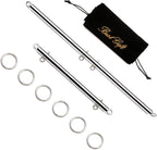 Sovyime Black Portable Exercise Spreader Bar, Restore Pilates Sports Aid Training Fitness Gear Pilates Aid Kit, Home Yoga Gym Kit (2pcs Silver)