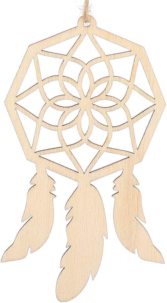 Wooden Dreamcatcher, 20Pcs Unfinished DIY Dream Catchers Kits Mini Decorative Hanging Ornaments Wall Craft for Home Bedroom Decoration
