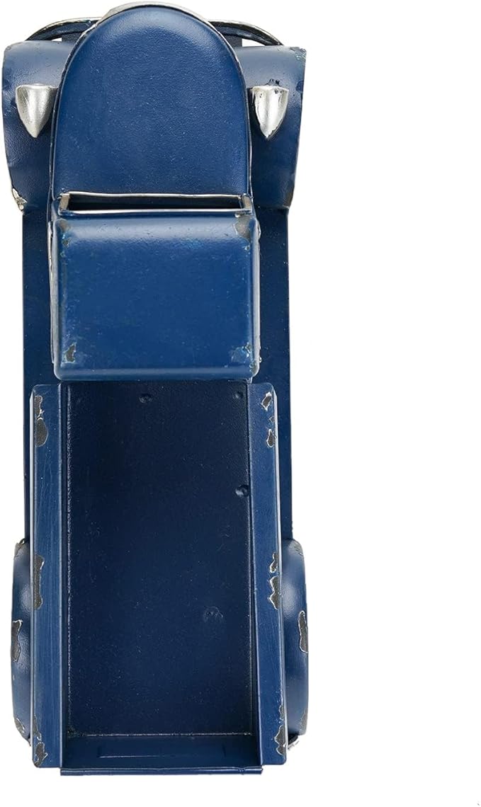 SOFFEE DESIGN 10in Collectible-Vehicles Classic Truck, Pick-up Model Iron Decorations, Collectible Figurine Desktop Car Wine Holder for Home Decor, Dark Blue