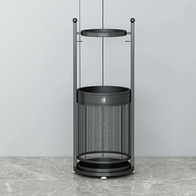 Commercial Metal Umbrella Stand Holder Indoor Large-Capacity Umbrella Stand Racks with Removable Drip Tray Entrance Umbrellas Organizer Freestanding Umbrella Basket for Home Office Entryway.(Black)