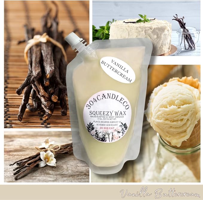 304CandleCo Large Squeeze Soy Wax Melt - 50 SCENTS! - Highly Fragrant & Hand-Crafted - Easy Mix & Match - American Made - Perfect for Wax Warmers (3oz, Vanilla Butter Cream)