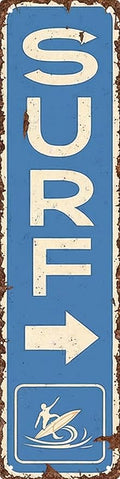 Vintage Surf Beach Nautical Metal Tin Sign 4x16 in Durable Metal Wall Art for Home Bar Cafe & Outdoor Decor