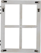 Sintosin Small Rustic Window Frame Wall Decor 12 X 16 Inch, Hanging Handmade Washed White Wooden Farmhouse Faux Window Wall Decor for Living Room Bedroom Entryway Hallway, Horizontal or Vertical